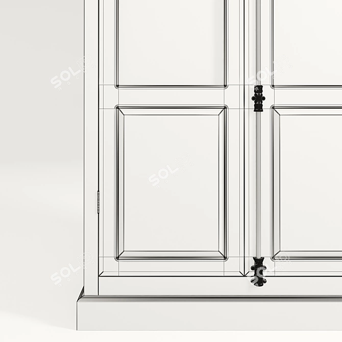 Full House Green Wardrobe - L.102xW.38xH.215cm 3D model image 3