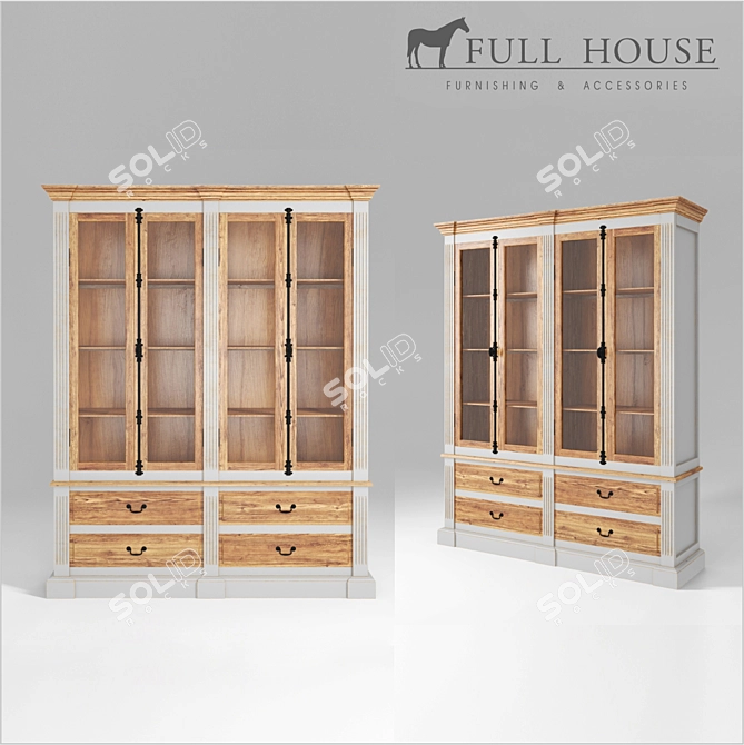Spacious Full House Wardrobe 3D model image 1