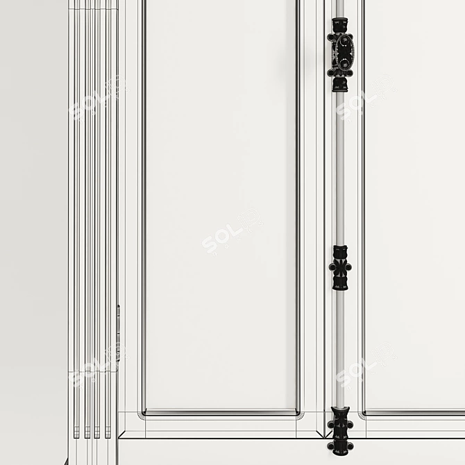 Spacious Full House Wardrobe 3D model image 3