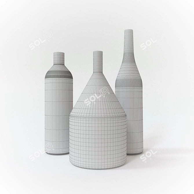 Title: Reflective Brass Vases: Via Fondazza 3D model image 3