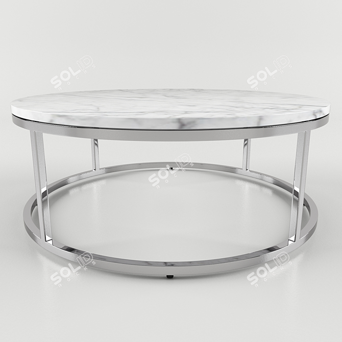 Sleek Marble Coffee Table 3D model image 1