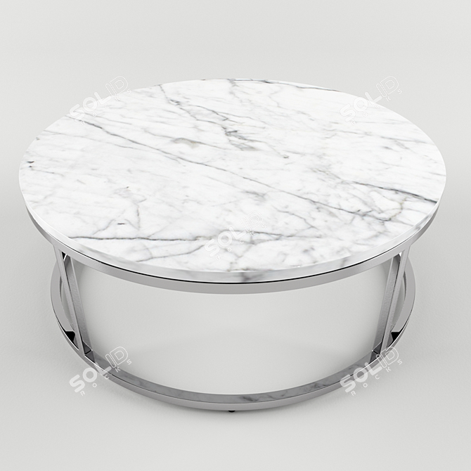 Sleek Marble Coffee Table 3D model image 2