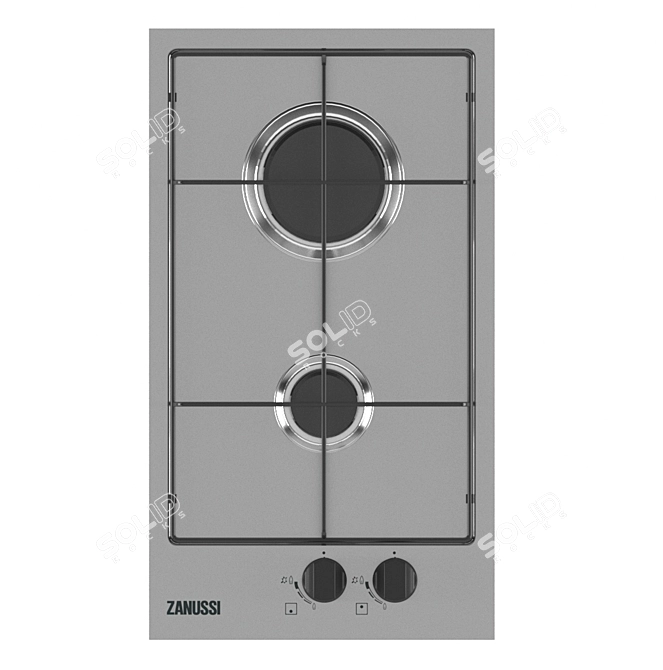 Zanussi ZGG 35214XA: Compact Built-In Gas Hob 3D model image 1