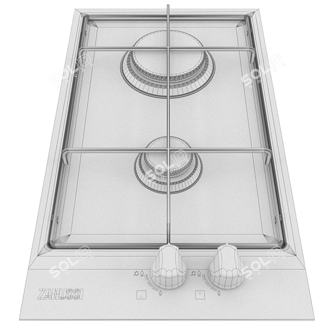 Zanussi ZGG 35214XA: Compact Built-In Gas Hob 3D model image 3