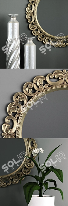 Elegant Classic Wall Mirror 3D model image 2