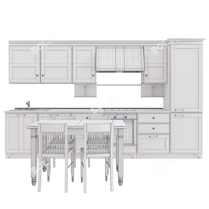 Sleek Scavolini Favilla Kitchen 3D model image 3