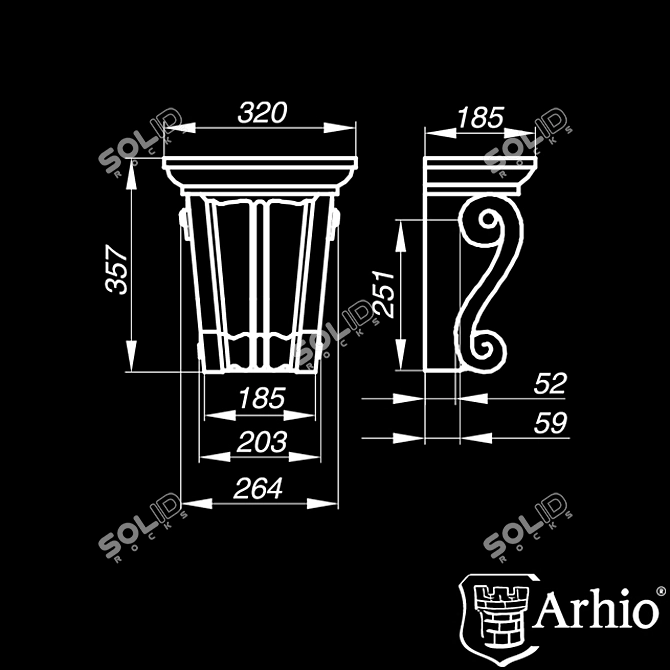 Keystone AZ35-1 by Arhio®: Superior Facade Element 3D model image 2