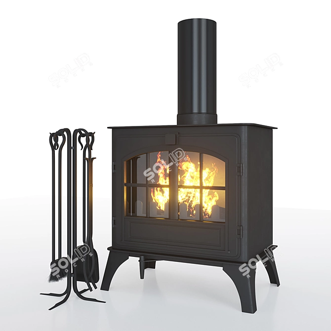 Stovax Riva Plus Large Fireplace 3D model image 1