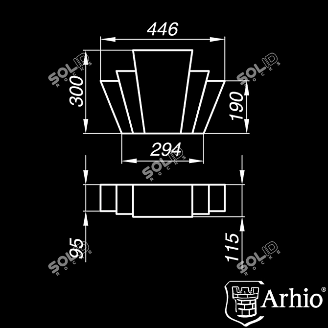 Title: Arhio® AZ30-3 Keystone: Unmatched Architectural Stone 3D model image 2