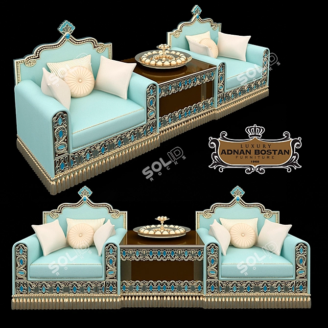 Oriental Simbad Sofa Set: Adnan Bostan 3D model image 1