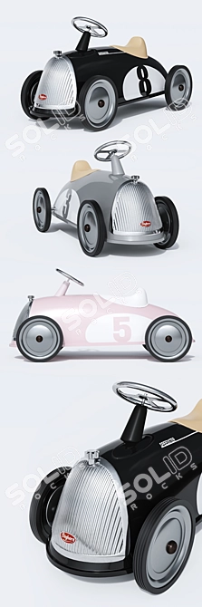 Vintage European Racing Roadster Scoot 3D model image 2