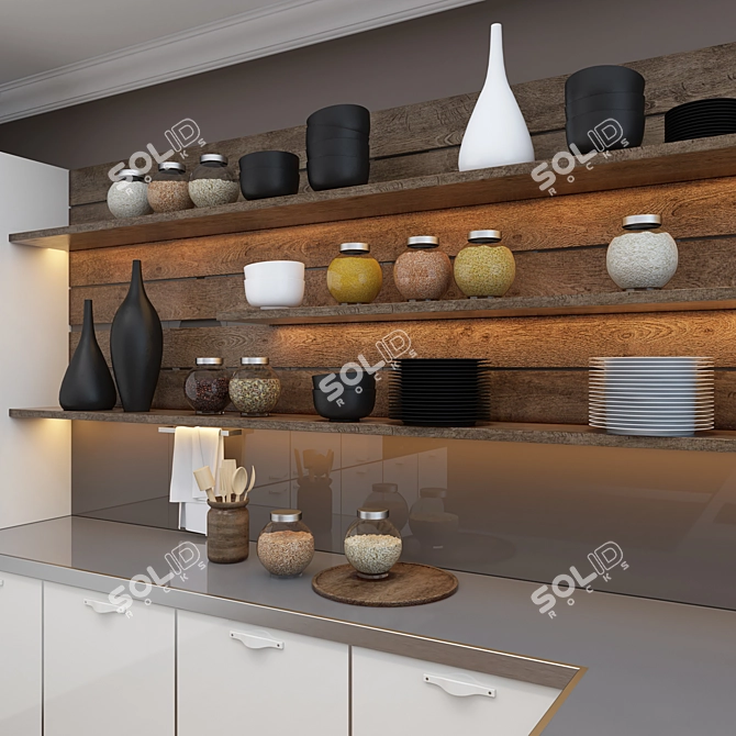 Elegant Scavolini Crystal Kitchen 3D model image 2