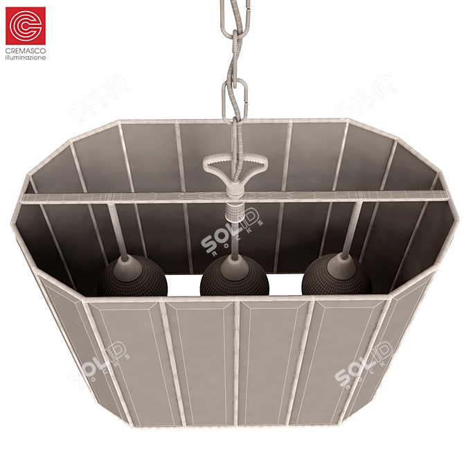 Elegant Cremasco Chandelier 3D model image 3
