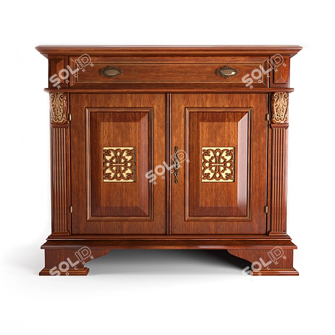 Puccini Ciliegio Sideboard: Classic Luxury in Natural Wood 3D model image 1