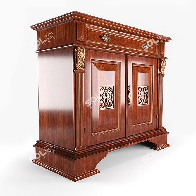 Puccini Ciliegio Sideboard: Classic Luxury in Natural Wood 3D model image 2