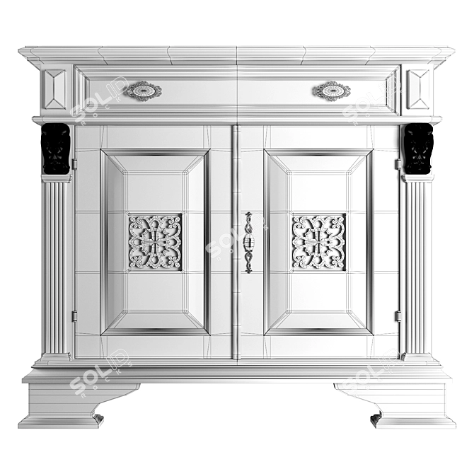 Puccini Ciliegio Sideboard: Classic Luxury in Natural Wood 3D model image 3