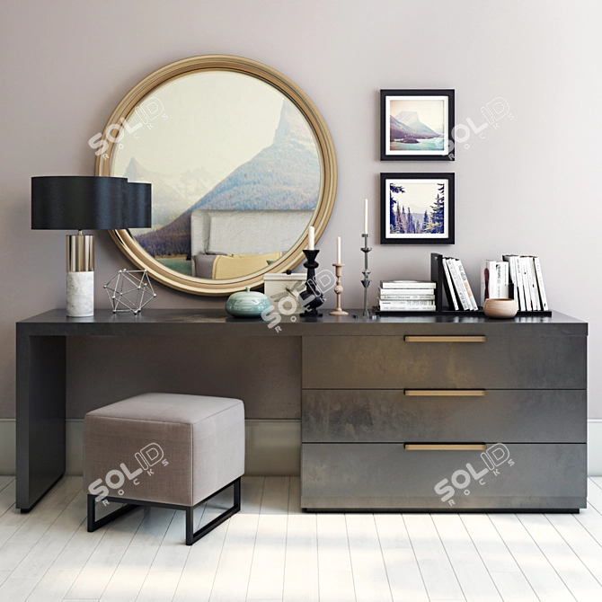 Modern Dressing Table: Sleek and Stylish 3D model image 1