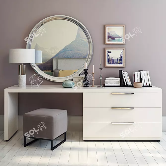 Modern Dressing Table: Sleek and Stylish 3D model image 2