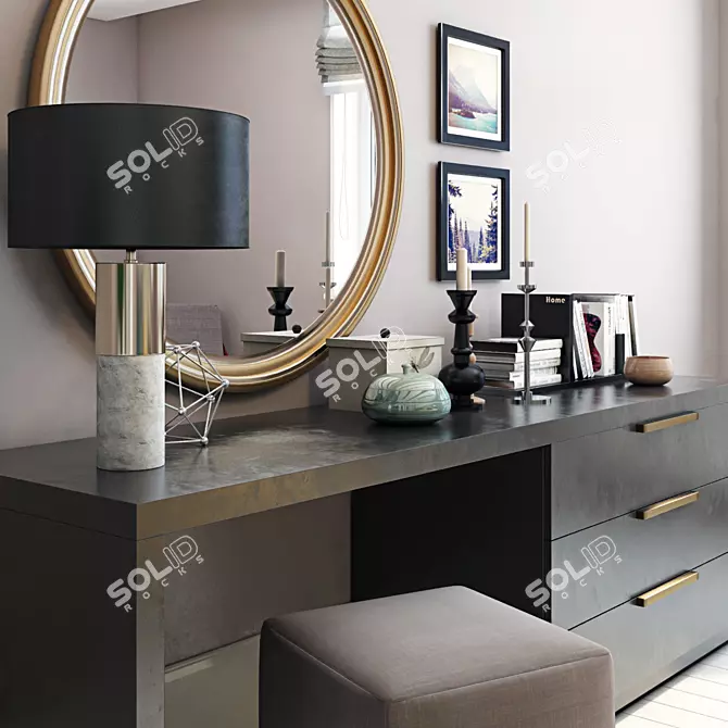 Modern Dressing Table: Sleek and Stylish 3D model image 3