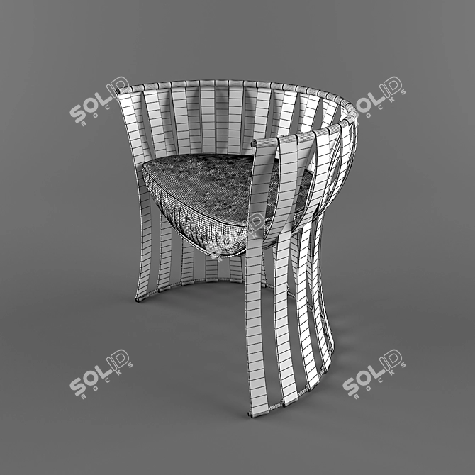 Elegant Wooden Chair 3D model image 3