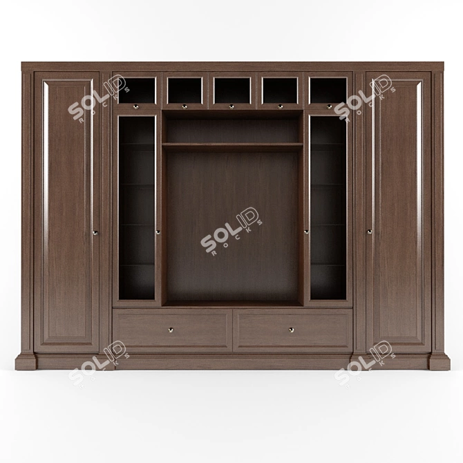 Customizable Bookshelf Wall Unit 3D model image 1