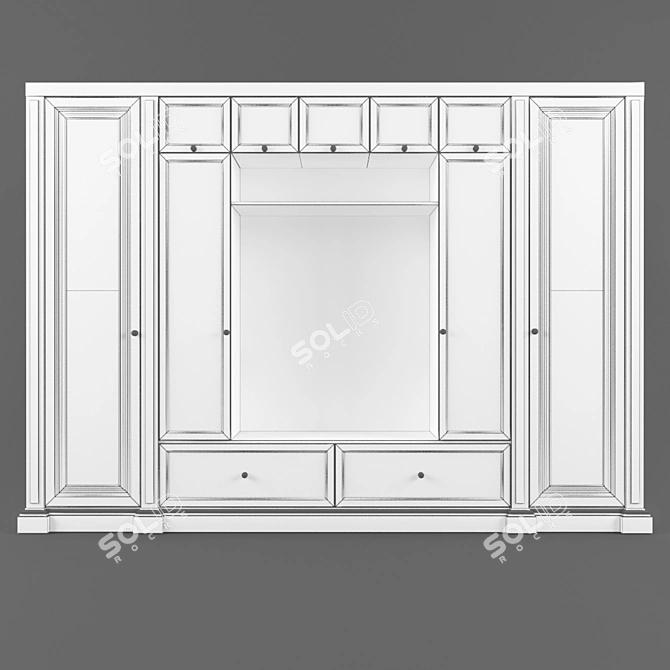 Customizable Bookshelf Wall Unit 3D model image 3