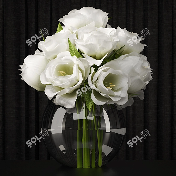 Elegant Lisianthus Centerpiece 3D model image 1