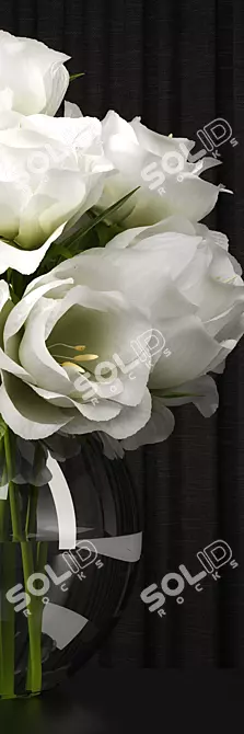 Elegant Lisianthus Centerpiece 3D model image 2