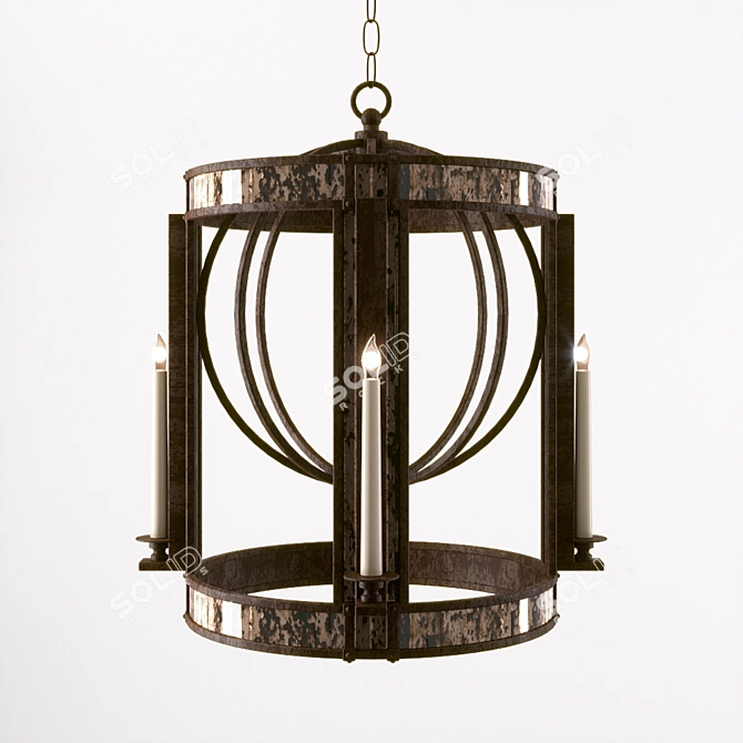 Aged Iron Kate Pendant Light 3D model image 1