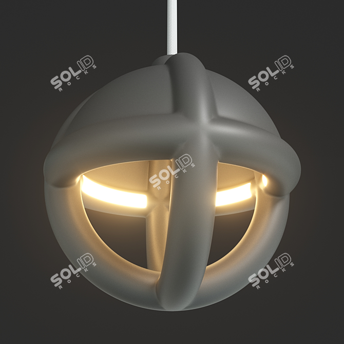 Elegant Cube Pendant Light 3D model image 1