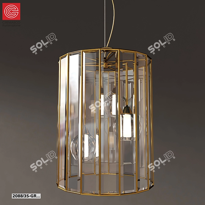 Cremasco Art 2088: Elegant Illuminating Chandelier 3D model image 1