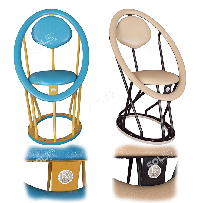 Modern Prisma Table Set with Art Chairs 3D model image 2