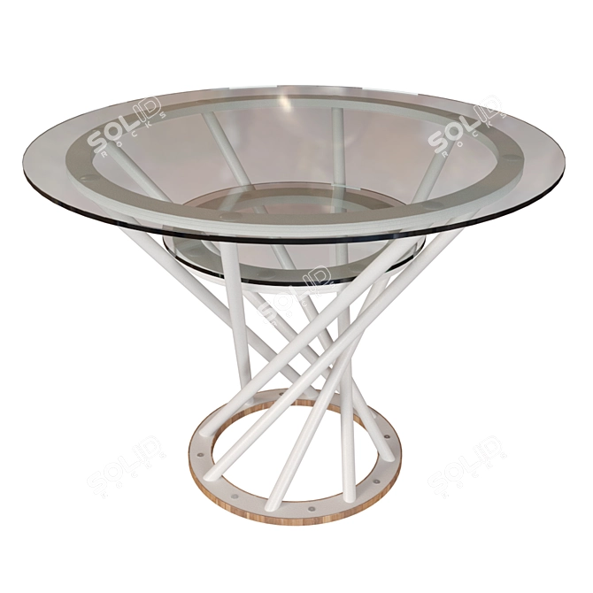 Modern Prisma Table Set with Art Chairs 3D model image 3