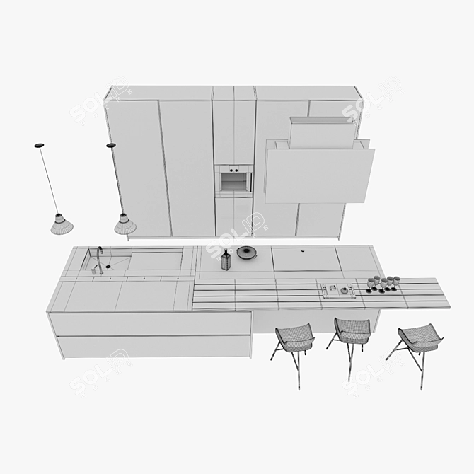 Ultimate Cutlery: Precision Kitchen Blade 3D model image 3