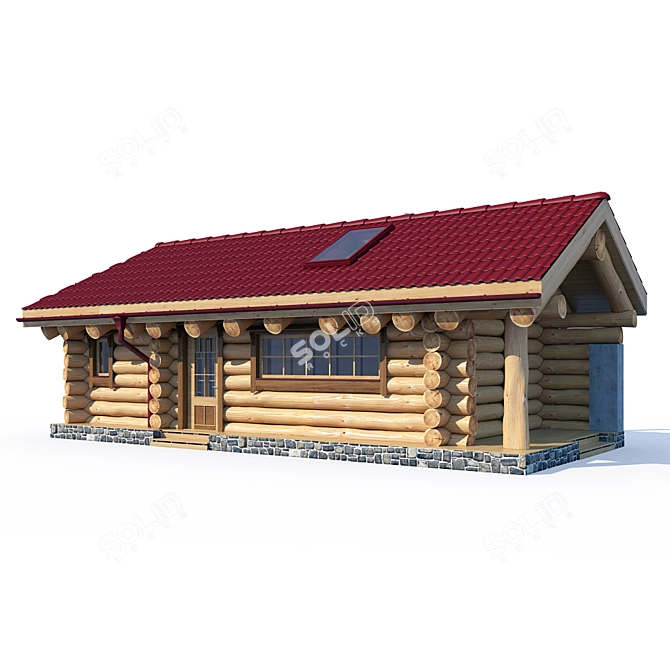 Handcrafted Log Sauna: Ultimate Relaxation 3D model image 1