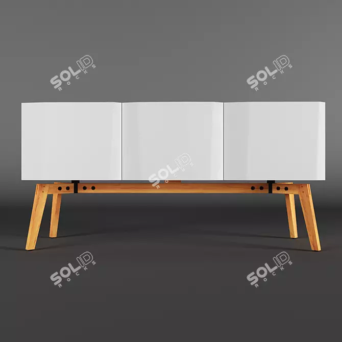 Elegant Alba Credenza 3D model image 2