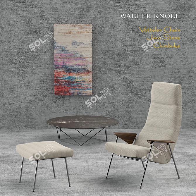 Sleek Votteler Chair: Modern Elegance 3D model image 2