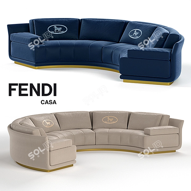 Fendi Casa Artu Round Sofa Set 3D model image 1