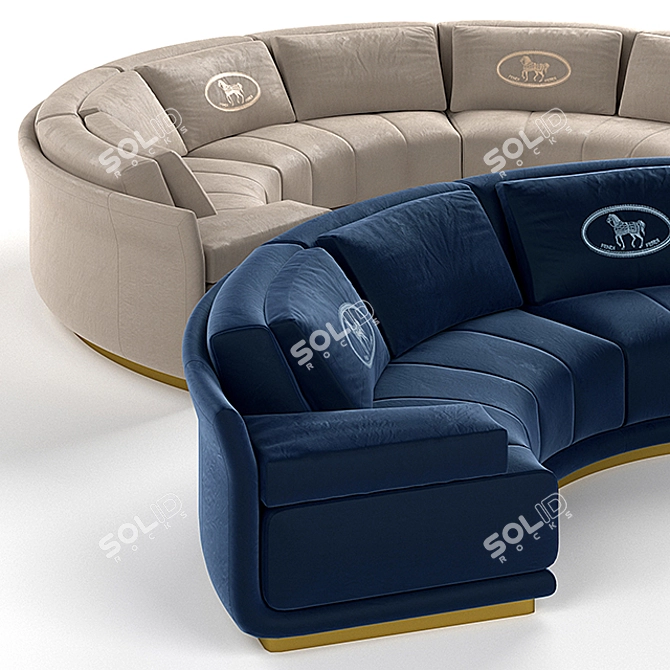 Fendi Casa Artu Round Sofa Set 3D model image 2