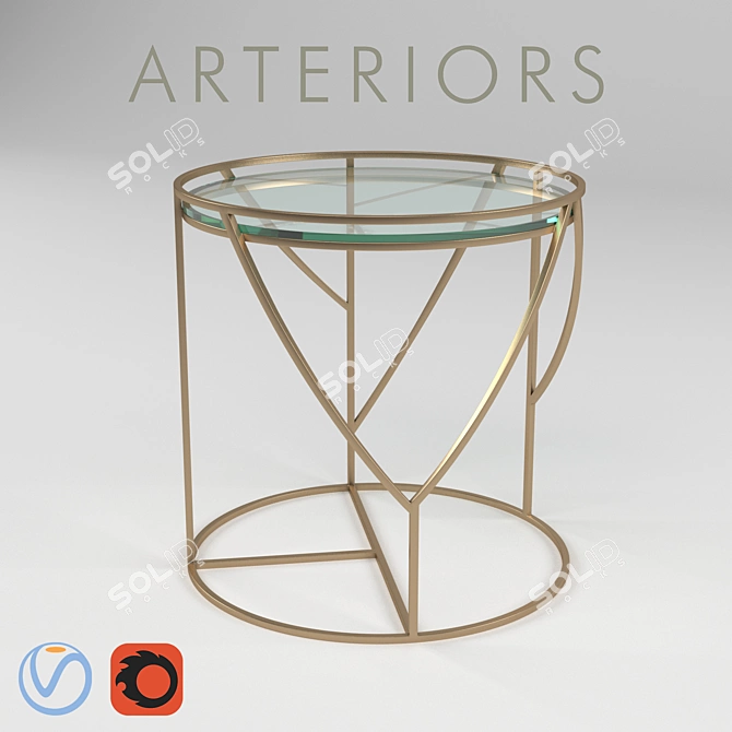 Stylish Arteriors Rourke Side Table 3D model image 1