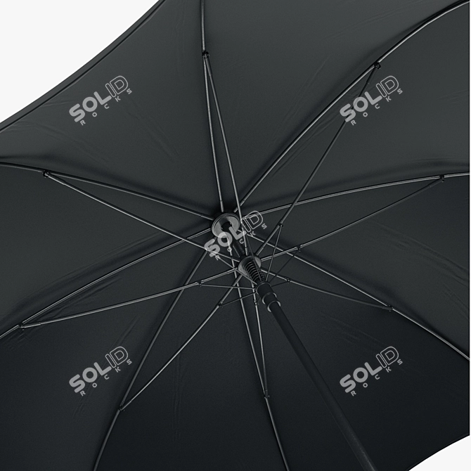 Sleek Black Umbrella 3D model image 2