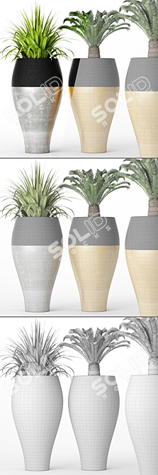 Lush Cycas Greenery Set 3D model image 3