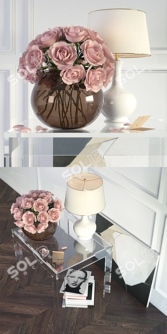 Rose Bliss Decor Set 3D model image 2