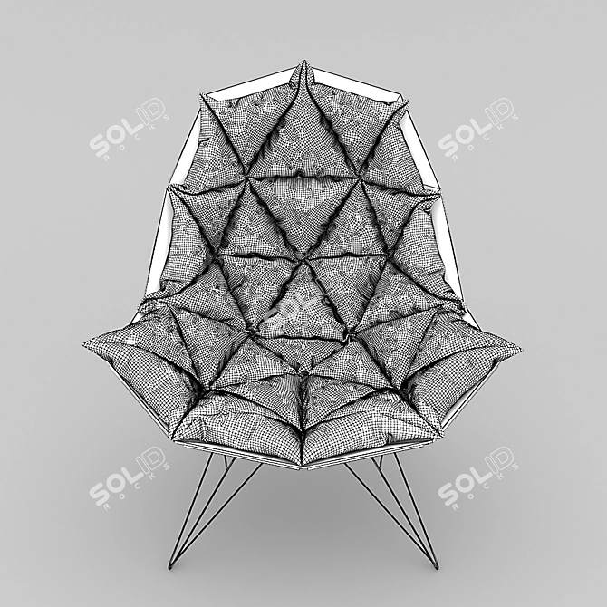 Elevate Your Seating: Wooden Chair Cushion 3D model image 3