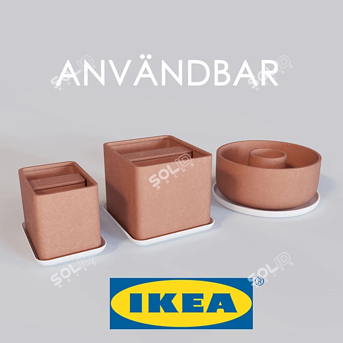 Self-Watering Planters Set - ANVÄNDBAR - IKEA 3D model image 1