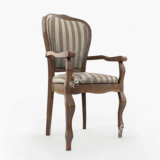 Vintage Distressed Chair 3D model image 1