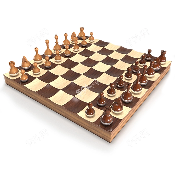 Wobble Chess: A Captivating Game 3D model image 1