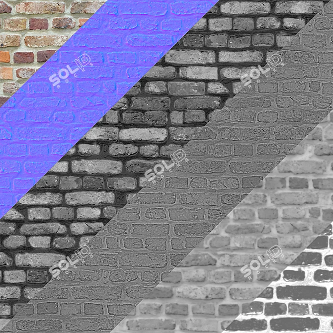 Brick Corner Wall 3D model image 3