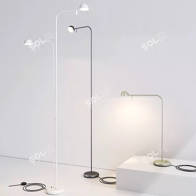 Elegant Glass Pin Table Lamp 3D model image 1