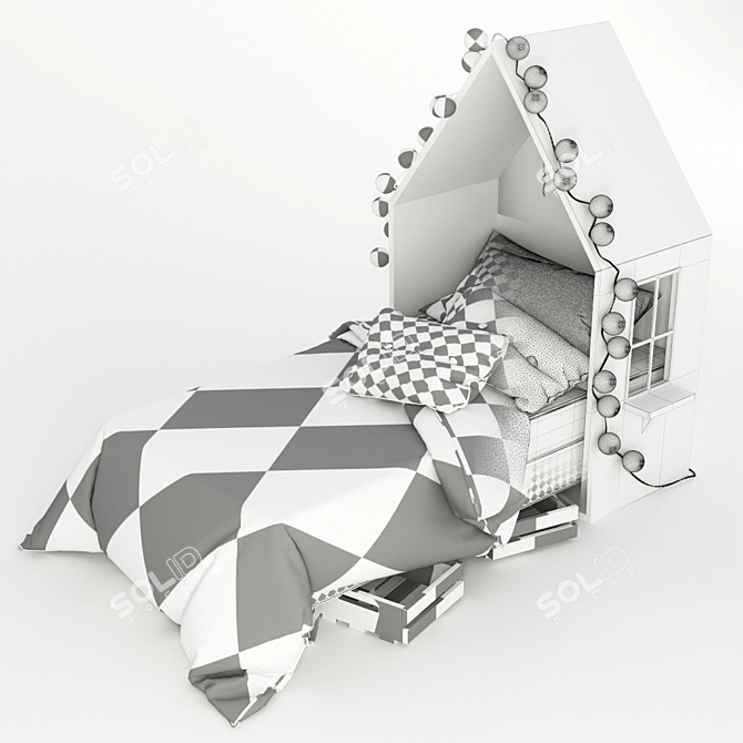 CozyDreams Baby Crib 3D model image 3